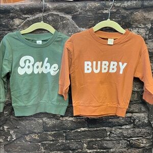 Amazon Kids Green and Orange Sweatshirts